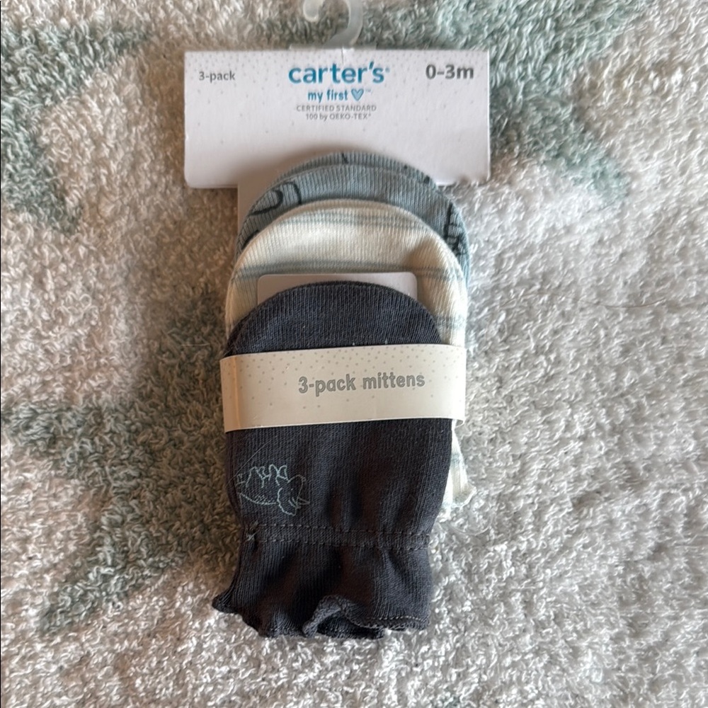 Carter's Black and Gray mittens 3-Pack